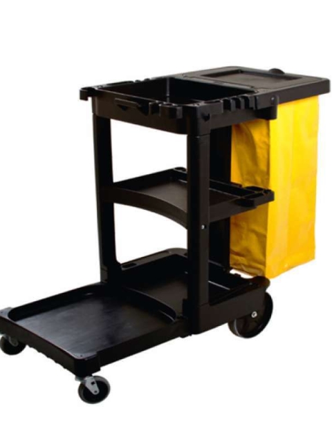 Carrito De Limpieza RUBBERMAID Con Bolsa Amarila De Vinil